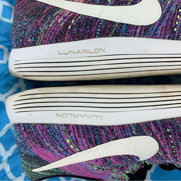 Nike Men’s size 7 Lunarepic low flyknit Fire Pink multicolor running sneakers og - Picture 10 of 11